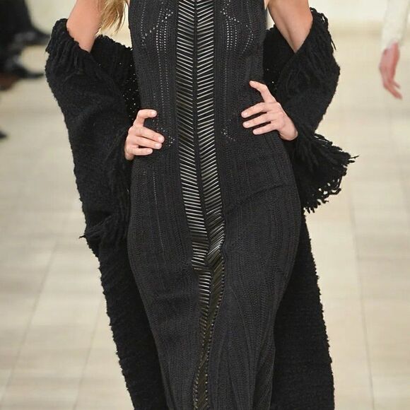 Ralph Lauren Fall 2015 Runway Collection Black Cashmere Boucle Fringe Cardigan - Picture 9 of 17